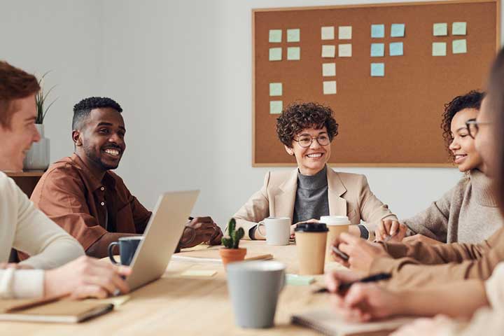 About Us tech startup team member meeting