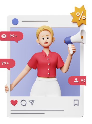 Home A girl announcing about social media marketing